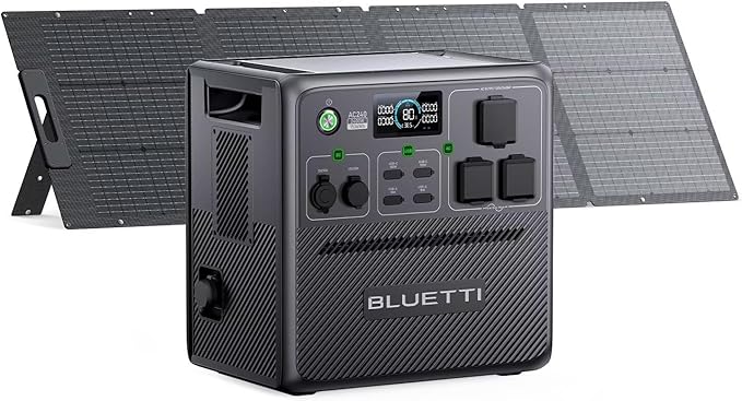 BLUETTI Pioneer 150 (AC240) Solar Generator with 200W Panels (Ships Separately), 1536Wh/2400W, Expandable to 10136Wh, IP65 Water Resistant LFP Battery, Portable Power Station for Camping, Home, RV