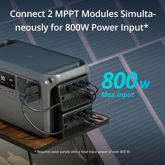 DJI Power 1000 Solar Generator Combo 200W, 4000-Cycle-Life LFP(LiFePO4) Cell, 70-Minute Fast Charging, 2200W Stable Output,Solar Generator for Home Backup, Camping & RVs, Off-grid, Power Outage