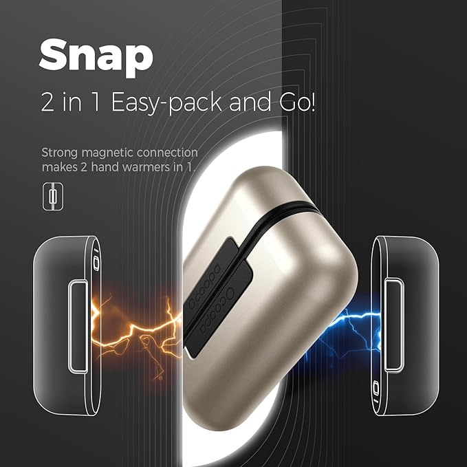 OCOOPA Hand Warmers Rechargeable 2 Pack, Magnetic Electric Handwarmer, 4 Levels Heat Up to 136℉, USB-C Portable Charger 10000mAh, Raynauds, Golf, Tech Gifts for Men, UT2s(MagTwins)