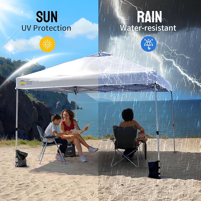 CROWN SHADES 12x12 Canopy Replacement Top - Only Compatible with Crown Shades RM144 Series, Silver Coated with Air Vent, White(Top Only)