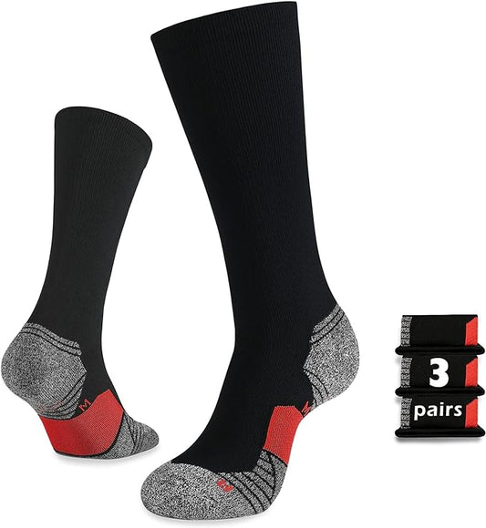 WANDER 3-6 Pairs Men's Athletic Run Cushion Over-the-Calf Tube Socks