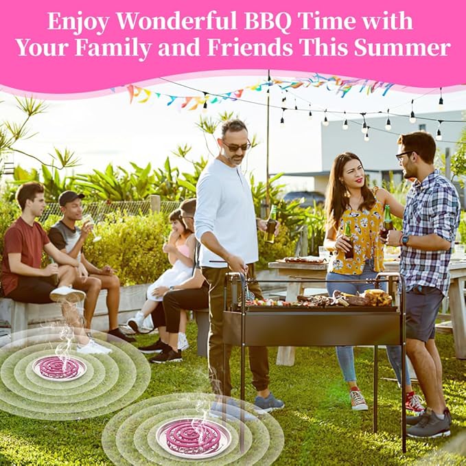 16 Pack Natural Mosquito Coils with 1 Holder & 6 Stands, Long-Lasting Outdoor Mosquito Repellent for Patio, Camping, Yard, Garden, Backyard, 4-5 Hours Burn Time, Effective Citronella Mosquito Killer