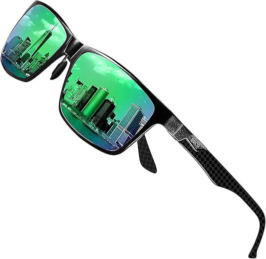 DUCO Mens Sunglasses Polarized Rectangle Sunglass for Men Lightweight Carbon Fiber UV400 Protection 8206