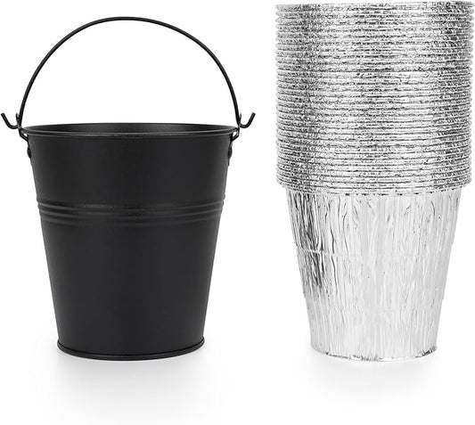 Stanbroil Grill Grease Bucket and 30-Pack Bucket Liners for Traeger 20/22/34 Series, Pit Boss,Camp Chef, Oklahoma Joe Rec Tec, Z Grill, Black