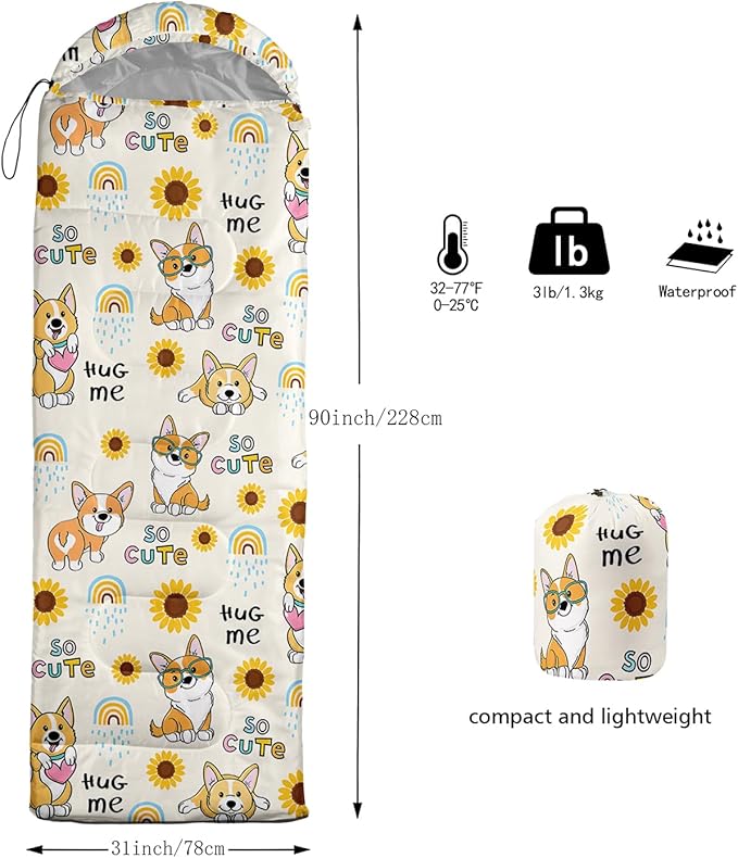 Camping Sleeping Bags Warm & Cool Weather Waterproof Backpacking Sleeping Bag All Seasons Camping, for Adult Kids Boy Girls Camping Gear Equipment, Traveling