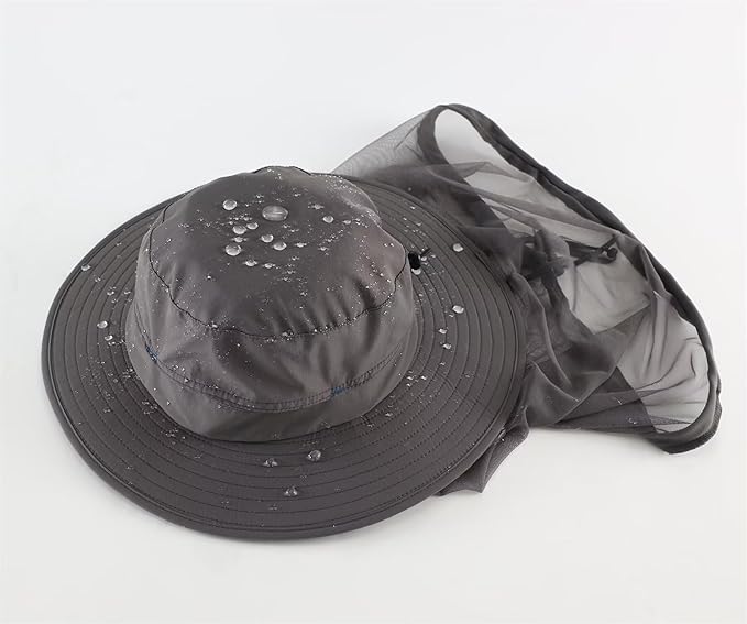 Connectyle Men's Mosquito Net Hat for Fishing Gardening Beekeeping Hiking Boonie Hat Outdoor UPF 50+ UV Sun Protection Hat