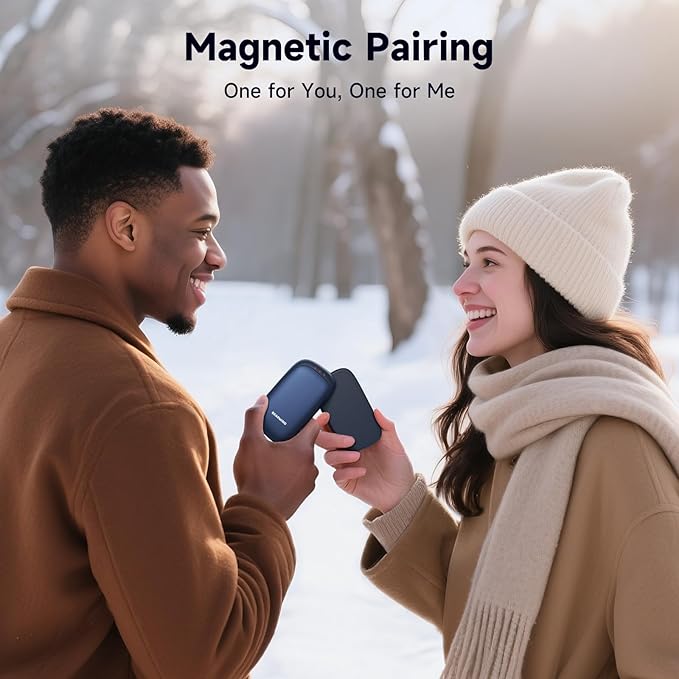 Electric Hand Warmers Rechargeable - 2 Pack Magnetic Pocket Heater Handwarmers with AI Chips, Portable Hunting Gear, Reusable Winter Essentials, Gift Ideas for Men, Women, Outdoor