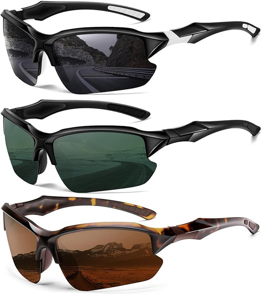 Sports Polarized Sunglasses for Men Cycling Running Fishing UV Protection Sun Glasses Lightweight Half Frame Goggles