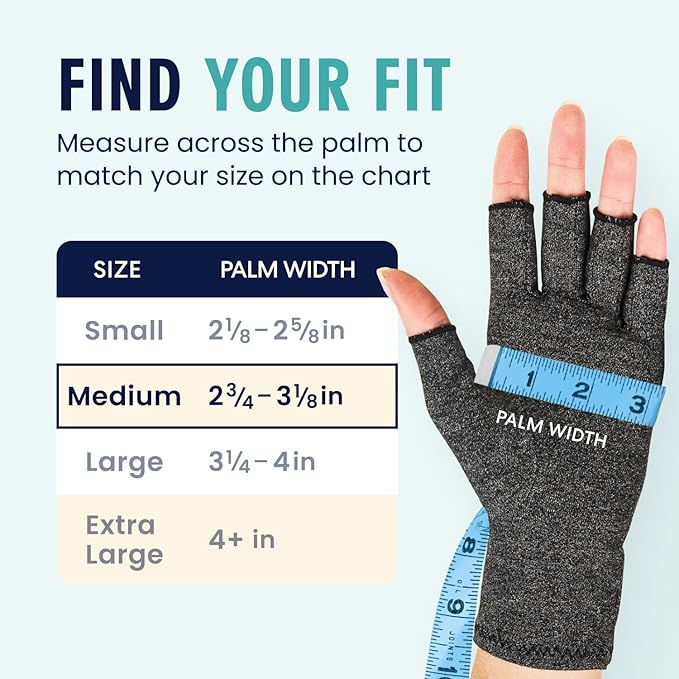 Dr. Frederick's Original Arthritis Compression Gloves for Women & Men - Ideal for Arthritis Hand Pain Relief, Carpal Tunnel, Reynaud’s & Poor Circulation - Medium