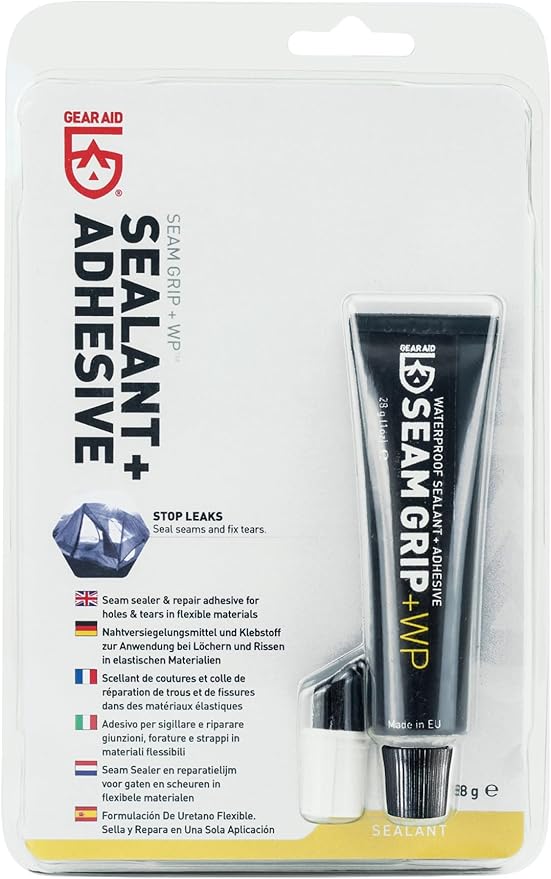 GEAR AID Seam Grip WP Waterproof Sealant and Adhesive for Jackets, Tents, Sleeping Pads and Outdoor Fabric | Repairs Rips, Seals Seams on Nylon, Canvas and Vinyl