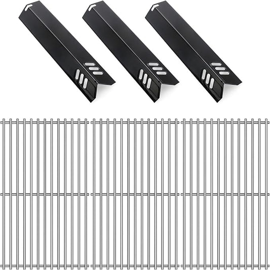 Kalomo Grill Grates Grill Replacement Parts for BBQ Uniflame Grill GBC1030W, GBC1030WRS, GBC1030WRS-C, GBC1134W, GBC1134WRS, Porcelain Steel Heat Plates Shield Cooking Grids Accessories