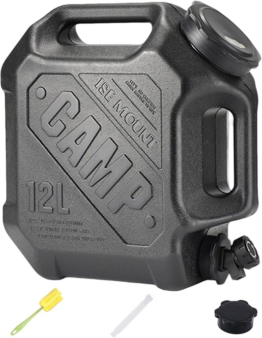 3.2 Gallon Water Jug with Spigot, Portable Water Tank BPA Free, Leak-Proof Water Containers for Camping Water Storage Containers for Emergency Outdoor Hiking Picnic, Green/Black/Yellow