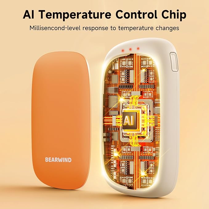 Electric Hand Warmers Rechargeable - 2 Pack Magnetic Pocket Heater Handwarmers with AI Chips, Portable Hunting Gear, Reusable Winter Essentials, Gift Ideas for Men, Women, Outdoor