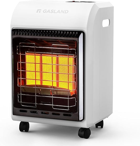 GASLAND MHA18W Propane Radiant heater,18,000 BTU Warm Area up to 450 sq.ft, Portable LP Gas Heater for Garages, Ultra Quiet Propane Heater with LP Regulator Hose (White)