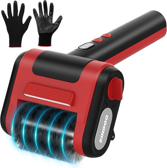 Electric Rechargeable Grill Brush,Grill Cleaner for Outdoor Grill with 800 RPM Motor - Bristle-Free Stainless Steel Grill Cleaner with LED Light for BBQ, Heavy Duty Grill Cleaning Tool (BlackRed)