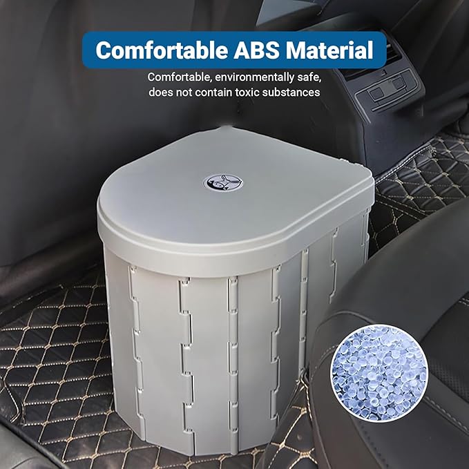 Portable Toilet, Camping Toilet for Adults with Lid, XL Folding Travel Toilets with Bags for Emergency Use, Foldable Porta Potty for Car, Outdoor Camp, Road Trip, Hiking and Truck Drivers