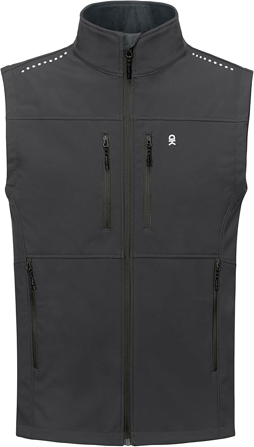 Little Donkey Andy Men's Golf Vest Warm Fleece Lining Hiking Vests Zip Up Sleeveless Outerwear Jacket