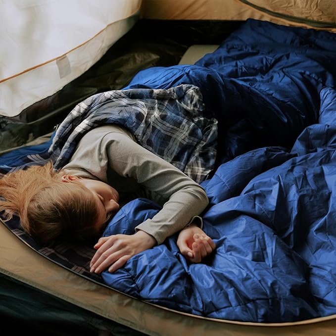ShinHye 0 Degree Sleeping Bag for Adults - Cotton Flannel 4 Season Cold Weather Winter, XXL Big and Tall Camping Sleeping Bag with Compression Sack