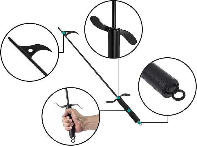 40-Inch Fire Pit Campfire Poker Stick for Fireplace, Camping, Wood Stove, Outdoor and Indoor Use, Black Solid Steel