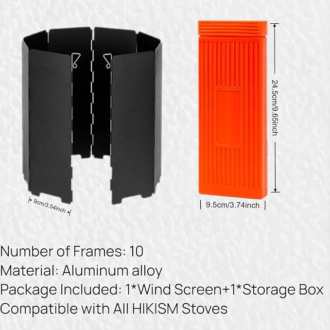 Black Camping Stove Windscreen,Lightweight Aluminum Outdoor Windshield Gas Stove Wind Screen for Camping, Glamping, Hiking, Picnic, Backpacking,Cooking,Fishing