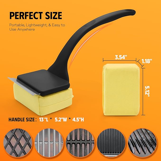 MEKER 3 PCS Grill Replacement Head, Yellow (NO Grill Brush)