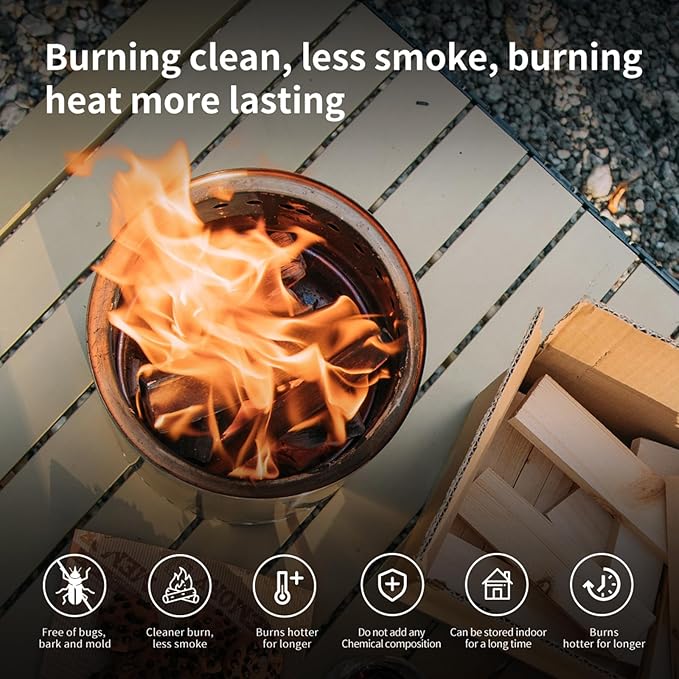 Mini Firewood with 8PCS Fire Starters 5'' Lengths Pine Kiln Dried Fire Sticks Wood Fire Pit Accessories Prefect for Solo Stove Mesa XL, Tabletop Fire Pit, Solo Stove Mesa Sticks Wood