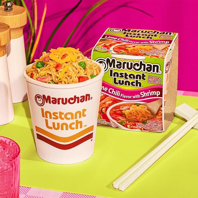 Maruchan Instant Lunch Lime Chili Flavor with Shrimp, 2.25 Oz, Pack of 12