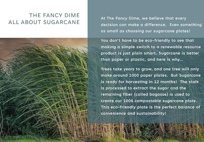Disposable Plate: Heavy Duty Elegant Eco Friendly Compostable Paper Plates (50 Count), Tree Free Sugarcane Bagasse Plate with Color Party Plate (7 inch Gold Dessert/Appetizer Plate)