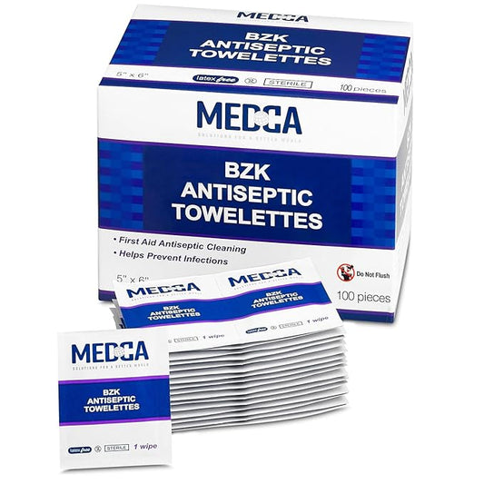 Hand Wipes – (Pack of 4000) Benzalkonium Chloride Swabs Individual BZK Single-Use Packets by MEDca