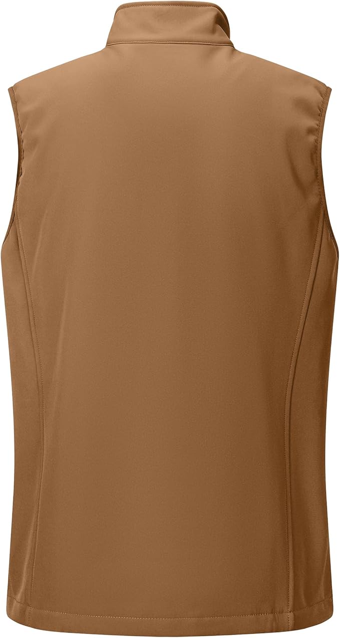Outdoor Ventures Men's Running Vest Outerwear, Lightweight Windproof Fleece-Lined Softshell Sleeveless Jacket for Golf