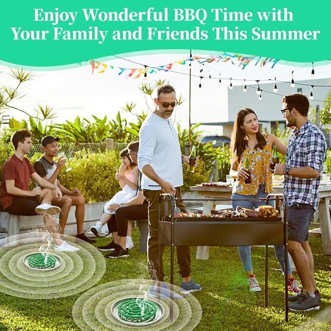 16 Pack Natural Mosquito Coils with 1 Holder & 6 Stands, Long-Lasting Outdoor Mosquito Repellent for Patio, Camping, Yard, Garden, Backyard, 4-5 Hours Burn Time, Effective Citronella Mosquito Killer
