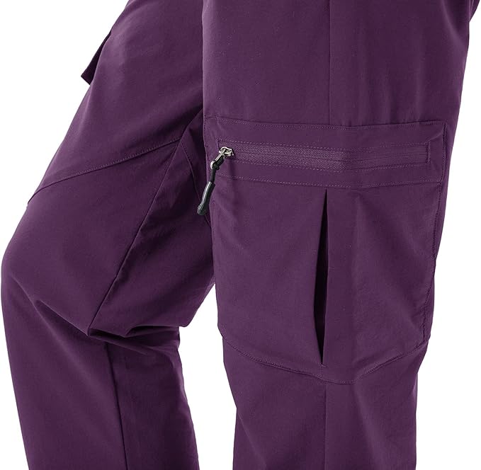 Rdruko Women's Hiking Cargo Pants Water-Resistant Quick Dry UPF 50+ Travel Camping Work Pants Zipper Pockets