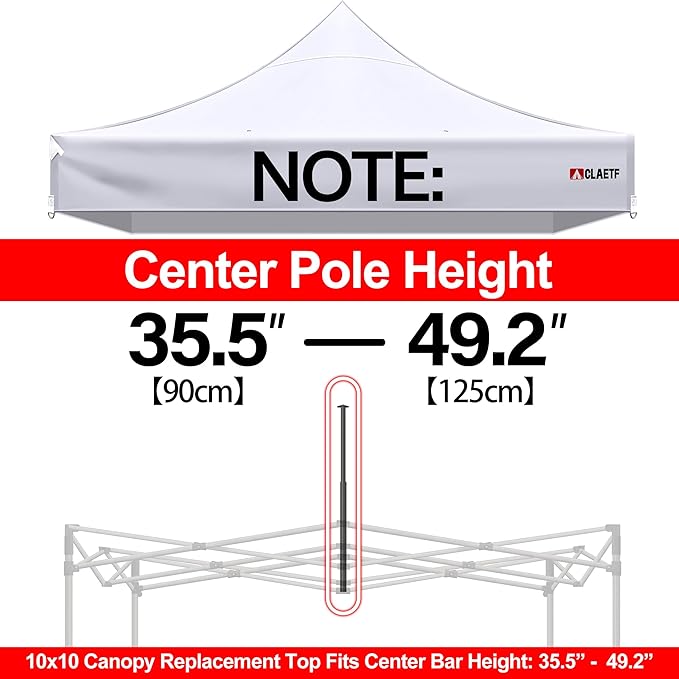 10x10 Canopy Replacement Top for Pop Up Canopy Tent - 4 Drainage Holes，10x10ft Canopy top Suitable for Most of The Standard Canopy(top only, White)