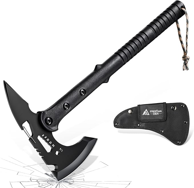 Freelander Hatchet, Sharp Outdoor Axe, Portable Camping Axe with Clip and Sheath, Durable Hatchet for Camping, Hiking, and Outdoor Use with Comfortable Handle