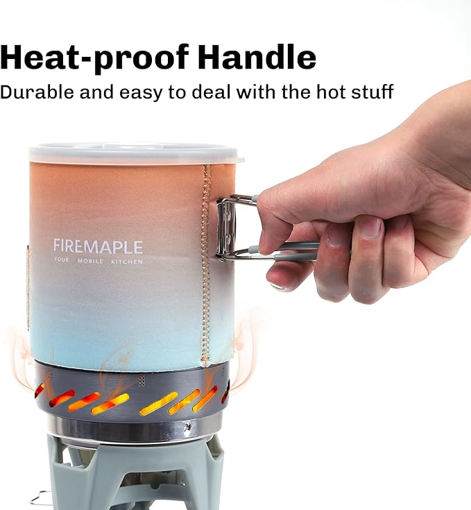 Fire-Maple "Fixed Star 1" Personal Cooking System | Pot/Jet Burner Stove System with Electric Ignition | Ideal for Hiking, Camping, Backpacking, Fishing, Hunting Trips and Emergency Use Multi