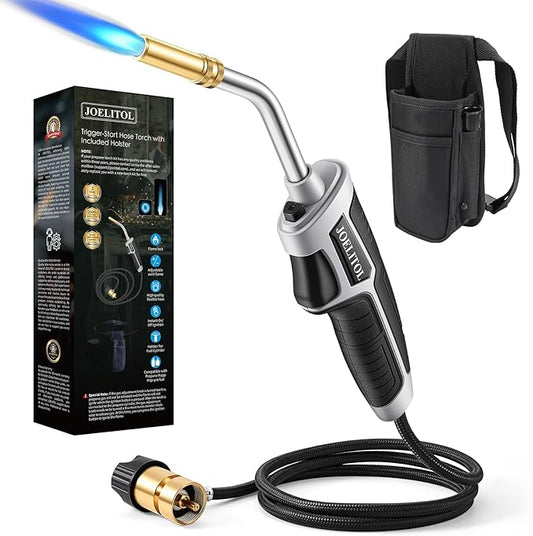 Mapp Gas Torch, Propane Torch Kit with Included Holster and 5ft Hose, Trigger Start propane torch for Brazing, Soldering, DIY