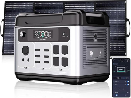 OUKITEL P2001 Plus 2400W Solar Generator with 200W Solar Panel, 2048Wh Solar Power Station with 4 AC Outlets(5000W Peak), 1.5H Full Charging, APP Control Battery Backup for Home, Camping & RVs