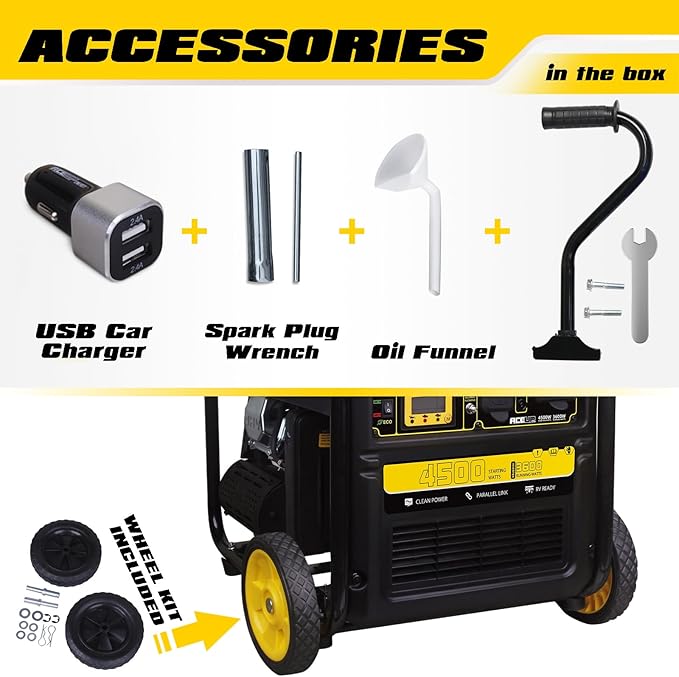 Aceup Energy 4500 Watt Gas Powered Generator, Inverter Portable Generator 223cc for Home Use RV Camping, EPA Compliant
