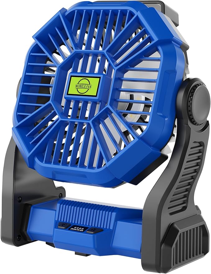 Portable Fan Rechargeable，270° Rotating Portable Cordless Battery Powered Camping Fan Rechargeable, USB Desk Personal Outdoor Camping Fans for Tents,Travel X23 Blue