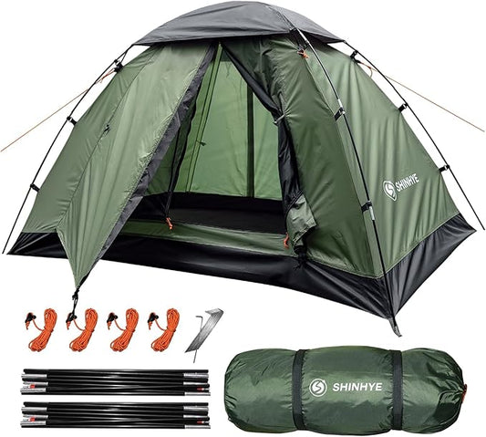 Backpacking Tent for Camping 1-5 Person Hiking Ultralight Tent for Waterproof Windproof Outdoor Two Doors Tents Easy Quick Setup Lightweight Instant Tents