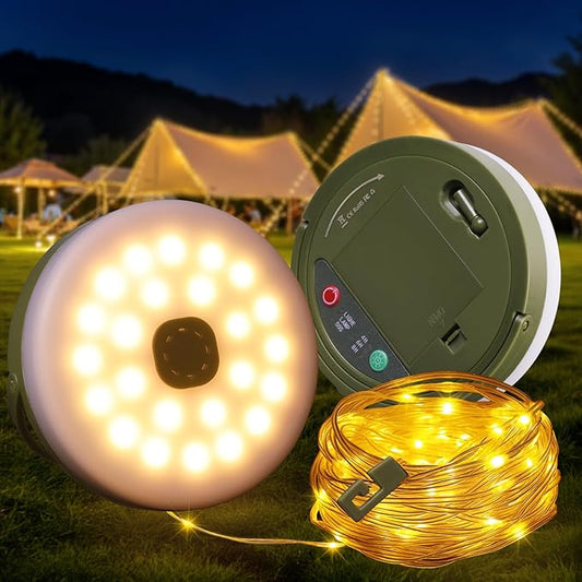 Fairy Lights Battery Operated, 33FT 100LED Quick Storage Twinkle Light with Timer & 9 Modes, Portable Camping String Lights Waterproof for Christmas Outdoor Patio Garden Party Decor