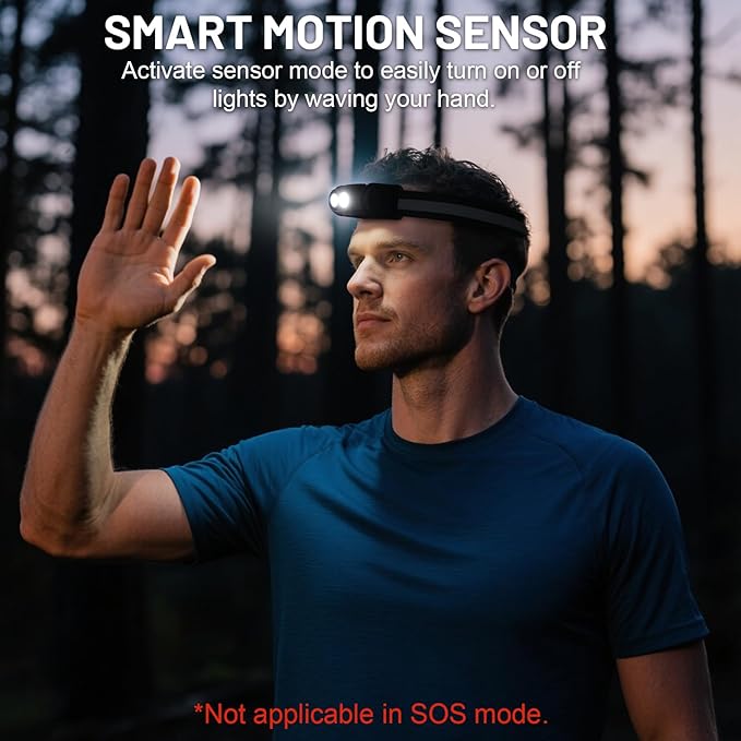 High Lumens Rechargeable Magnetic LED Headlamp for Camping, Hiking, Caving, Fishing, Waterproof Impact-Resistant Bright Head Light with 4 Light Modes, Adjustable Headstrap (5 Pack Magnetic Headlamp)