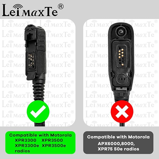 XPR 3550e G Shape Earpiece Compatible with Motorola XPR 3300e (3300 3500) Headset High Strength Connector