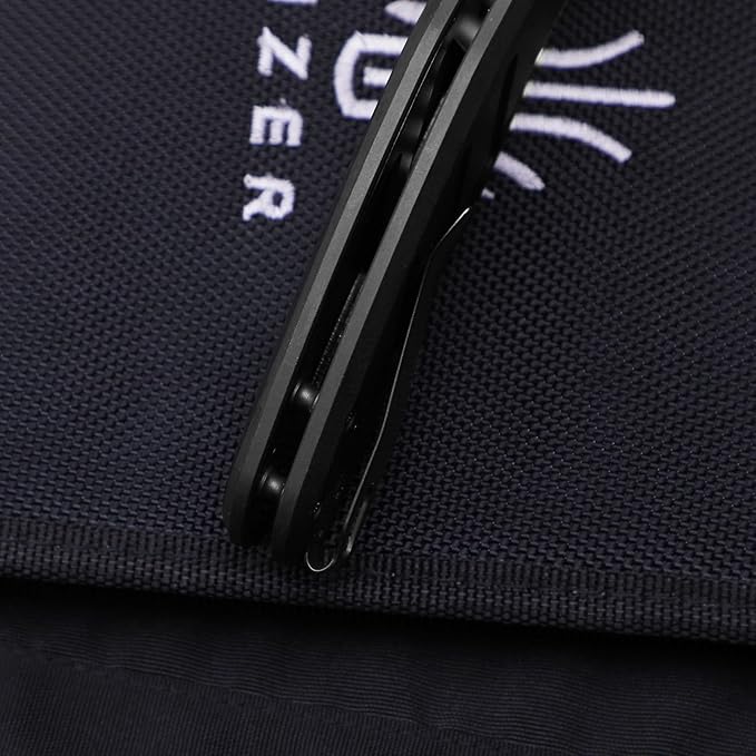 Kizer C01C Sheepdog Pocket Knife, 3.15" 154CM Blade EDC Folding Knife with Durable Black Aluminum Handle, Camping Knives with Clutch Lock, Hiking Survival Knives with Thumb Stud and Hole, V4488AC2