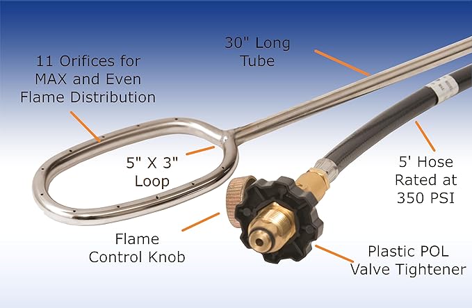 Flame King YSNFS-02 Propane Fire Starter Torch for Firepits, Charcoal Grills, and Wood Oven