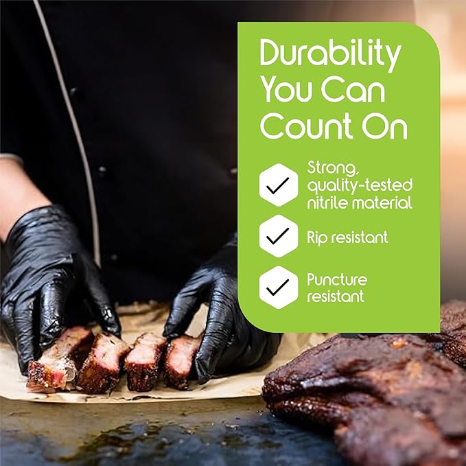 Inspire Black Nitrile Gloves | THE ORIGINAL Quality Black Gloves Disposable Latex Free | 4.5 Cooking