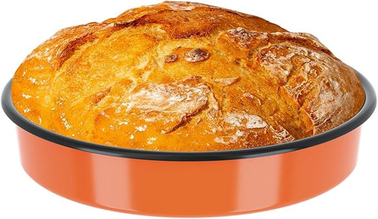 Round Cake Pan Baking Dish Roasting Plate 10 Inch Non-Stick Bakeware for Cake Bread Pie Brownie, Enamel Non-Toxic Carbon Steel Oven Dishwasher Safe Christmas Party Gift Cookware