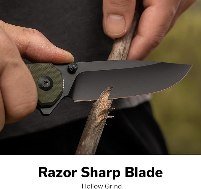SENCUT Aetheris Pocket Knife, EDC Folding Knife with 3.68'' 9Cr18MoV Blade & G10 Handle, Reversible Clip for Camping Hiking S24095-2 (OD Green)