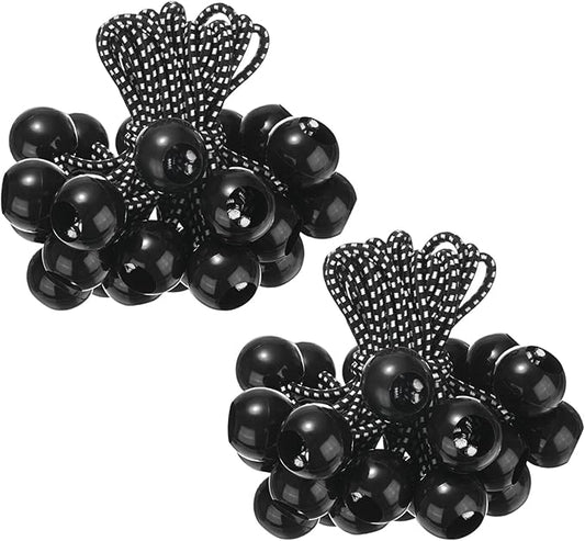 50-Pack Ball Bungee Cords, 4 Inch High Elastic Canopy Tarp Tie Down Bungee Balls for Camping/Tent/Cargo Holding Wire Hoses/Patio Umbrellas/Shelter [Black White]