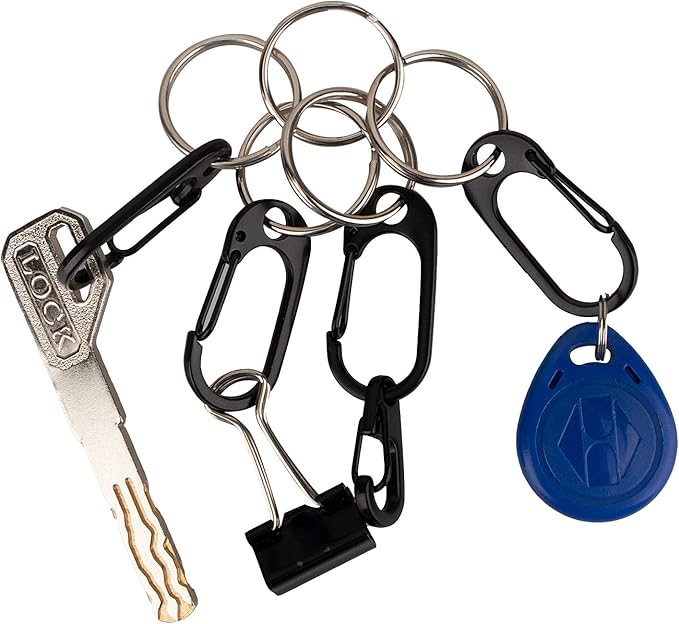 SWATOM Small Mini Carabiner Clip Tiny Spring Snap Hook Keychains Micro Carabiners for Paracord EDC Alloy Key Rings Outdoor Hiking Fishing Camping Backpack Accessories